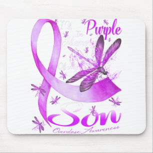 I Wear Purple In Memory Of My Son Dragonfly Mouse Mat