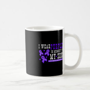 I Wear Purple In Memory Of My Son - Overdose Aware Coffee Mug