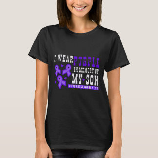 I Wear Purple In Memory Of My Son - Overdose Aware T-Shirt