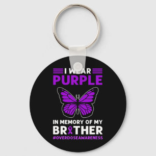 I Wear Purple In Memory Of My Son. Overdose Awaren Key Ring