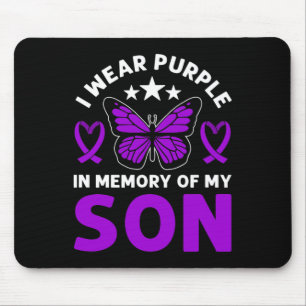 I Wear Purple In Memory Of My Son. Overdose Awaren Mouse Mat