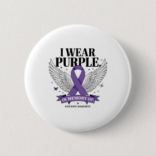 I Wear Purple In Memory Of My Son Overdose Awarene 6 Cm Round Badge