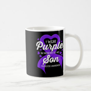 I Wear Purple In Memory Of My Son Overdose Awarene Coffee Mug