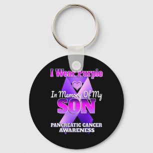 I Wear Purple In Memory Of My Son Pancreatic Cance Key Ring