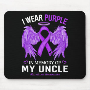 I Wear Purple In Memory Of Uncle Heimerheimer Awar Mouse Mat