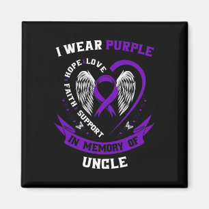 I Wear Purple In Memory Of Uncle Pancreatic Cancer Magnet