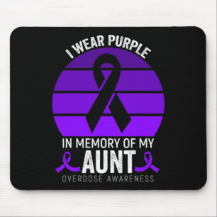 I Wear Purple Overdose Awareness Purple Ribbon Aun Mouse Mat