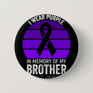 I Wear Purple Overdose Awareness Purple Ribbon Cou 6 Cm Round Badge