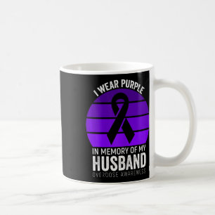 I Wear Purple Overdose Awareness Purple Ribbon Hus Coffee Mug