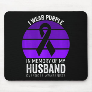 I Wear Purple Overdose Awareness Purple Ribbon Hus Mouse Mat