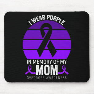 I Wear Purple Overdose Awareness Purple Ribbon Nep Mouse Mat