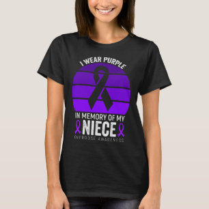 I Wear Purple Overdose Awareness Purple Ribbon Nie T-Shirt