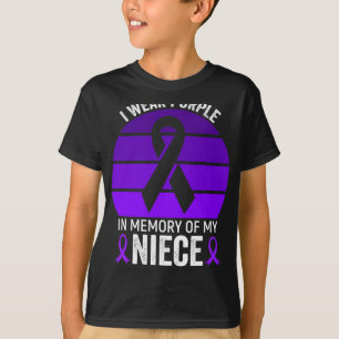I Wear Purple Overdose Awareness Purple Ribbon Nie T-Shirt