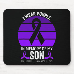I Wear Purple Overdose Awareness Purple Ribbon Son Mouse Mat
