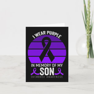 I Wear Purple Overdose Awareness Purple Ribbon Unc Card
