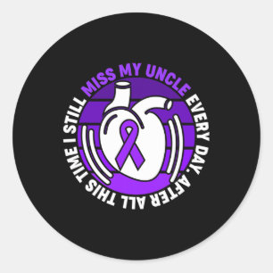 I Wear Purple Overdose Awareness Purple Ribbon Unc Classic Round Sticker