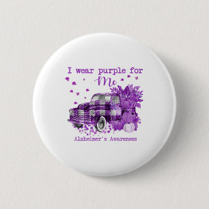 I Wear Purple Pumpkin Truck For Me Heimers Awarene 6 Cm Round Badge