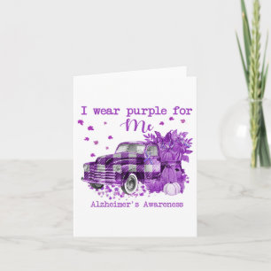 I Wear Purple Pumpkin Truck For Me Heimers Awarene Card