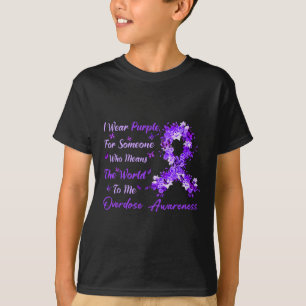 I Wear Purple Ribbon For Overdose Awareness T-Shirt