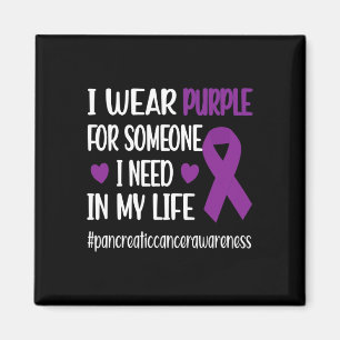 I Wear Purple Ribbon Pancreatic Cancer Warrior Fig Magnet