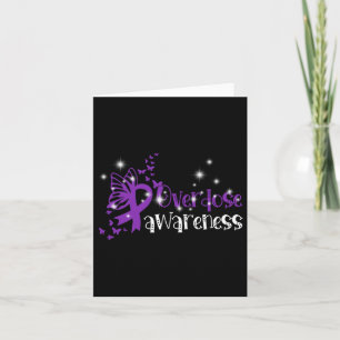 I Wear Purple Ribbon Suppor End Overdose Awareness Card