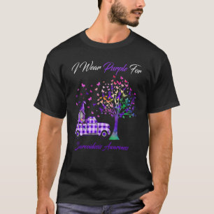 I Wear Purple Sarcoidosis Awareness Gnomes Tree T-Shirt