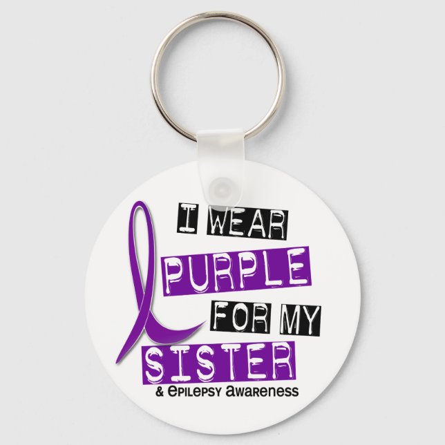 I Wear Purple Sister Epilepsy Key Ring (Front)