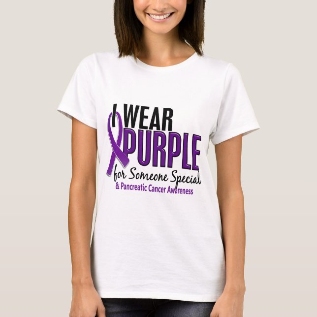 I Wear Purple Someone Special 10 Pancreatic Cancer T-Shirt (Front)