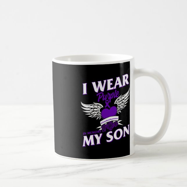 I Wear Purpleei In Memory Of My Son Overdose Aware Coffee Mug (Right)