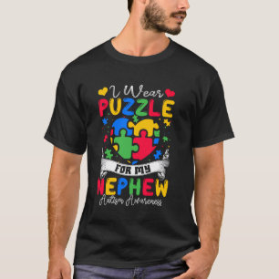 I Wear Puzzle For My Nephew Autism Awareness Broth T-Shirt