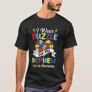 I Wear Puzzle For My Nephew Autism Awareness Broth T-Shirt