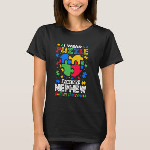 I Wear Puzzle For My Nephew Autism Awareness Broth T-Shirt