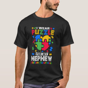 I Wear Puzzle For My Nephew Autism Awareness Broth T-Shirt