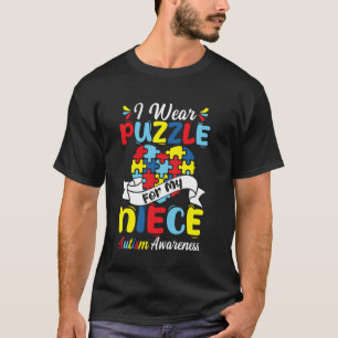 I Wear Puzzle For My Niece Autism Awareness Brothe T-Shirt
