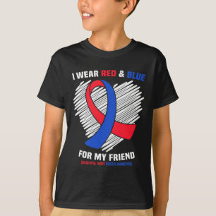 I Wear Red And Blue For My Friend Chd Awareness T-Shirt