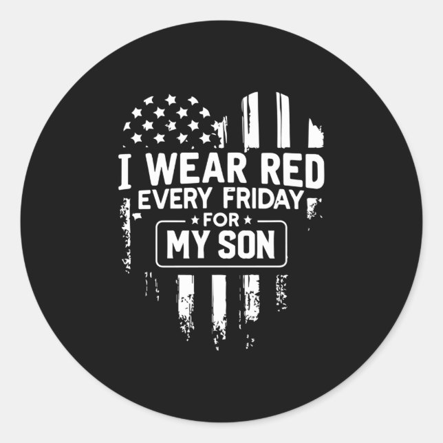 I Wear Red Classic Round Sticker (Front)