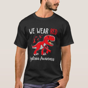 I Wear Red Dyslexia Awareness Month Dyslexia Dinos T-Shirt