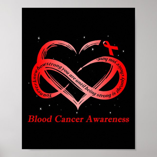 I Wear Red For Blood Cancer Awareness Warrior  Poster (Front)