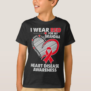I Wear Red For Grandma Heart Disease Awareness Chd T-Shirt