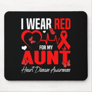I Wear Red For My Aunt Heart Disease Awareness Dau Mouse Mat