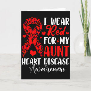 I Wear Red For My Aunt Heart Disease Awareness Mon Card