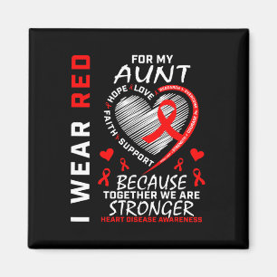 I Wear Red For My Aunt Heart Disease Awareness Rib Magnet