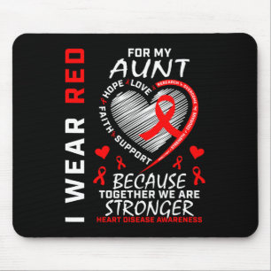 I Wear Red For My Aunt Heart Disease Awareness Rib Mouse Mat