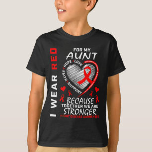I Wear Red For My Aunt Heart Disease Awareness Rib T-Shirt