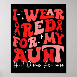 I Wear Red For My Aunt Retro Chd Awareness Heart D Poster