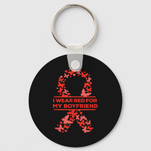I Wear Red For My Boyfriend Heart Disease Awarenes Key Ring