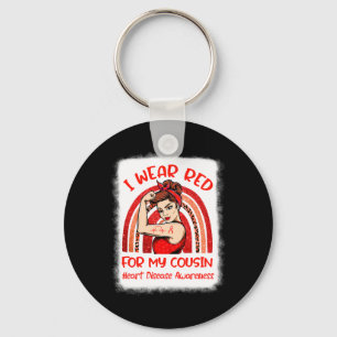 I Wear Red For My Cousin Heart Disease Awareness M Key Ring