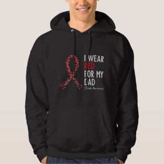 I Wear Red For My Dad Stroke Awareness Survivor Wa Hoodie