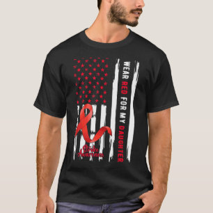 I Wear Red For My Daughter Stroke Awareness Surviv T-Shirt