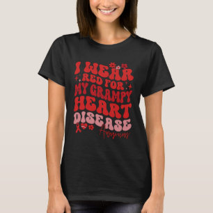 I Wear Red For My Grampy Heart Disease Saying T-Shirt